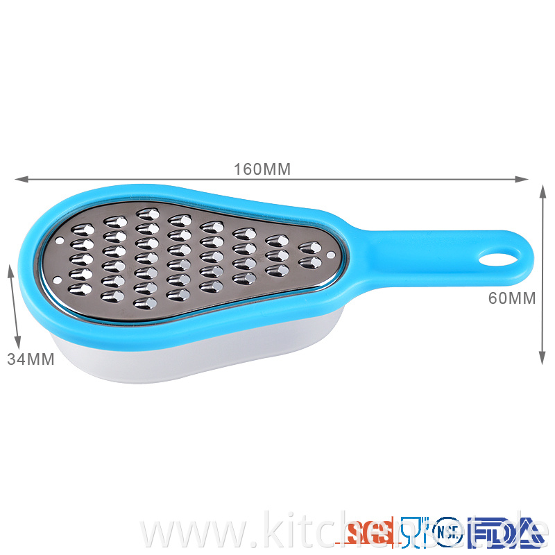 stainless steel food plastic grater with storage